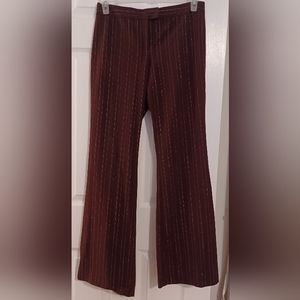 The Limited burgundy pants with gold pinstripes